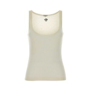 Versace Women Cream Wool Tank Top